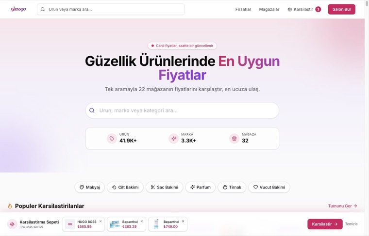 glossgo Compare ekran görüntüsü